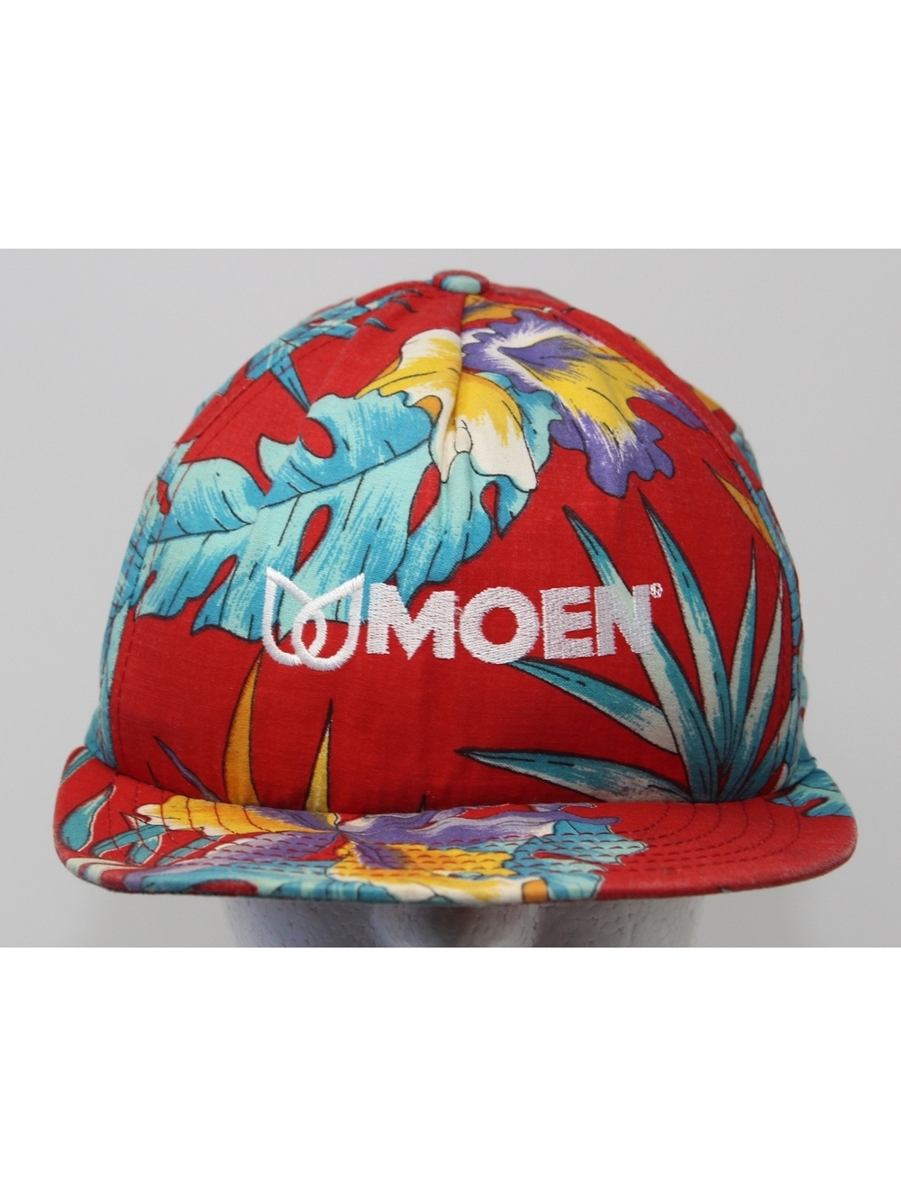 Vintage Moen Faucets Snapback Cap Red Hawaiian Floral Print Hat Nomad USA Made